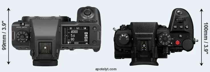 Compare GFX 100 II versus GH7 top
