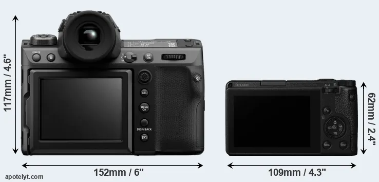 Comparison GFX 100 II or GR III rear