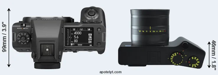 Compare GFX 100 II versus ZX1 top