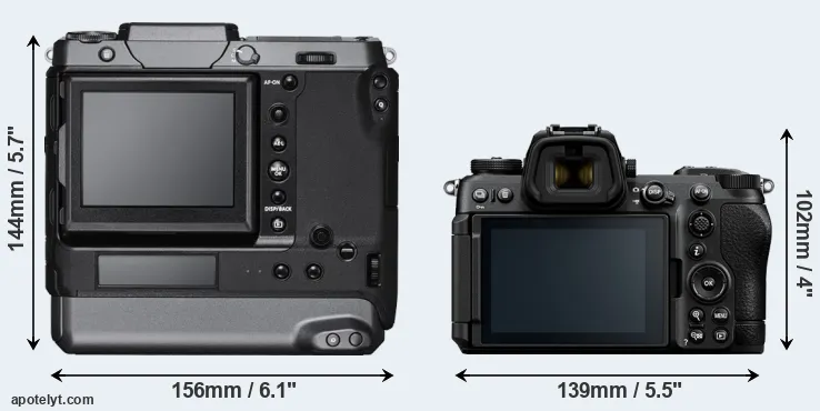 Comparison GFX 100 or Z6 III rear