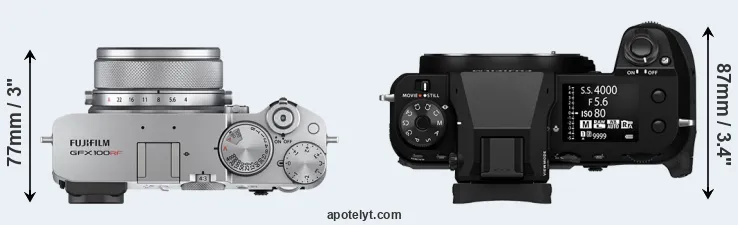 Compare GFX 100RF versus GFX 100S II top
