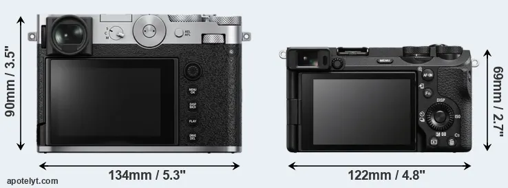 Comparison GFX 100RF or A6700 rear