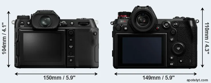 Comparison GFX 100S II or S1R rear
