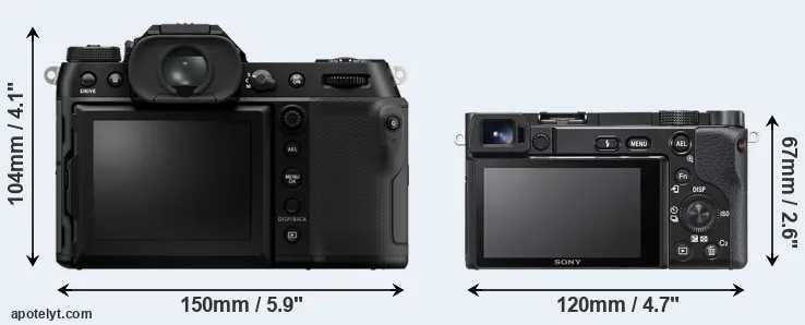 Comparison GFX 100S II or A6100 rear