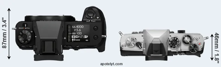 Compare GFX 50S II versus OM-3 top