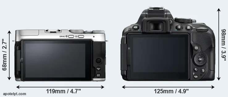 Comparison X-A7 or D5300 rear