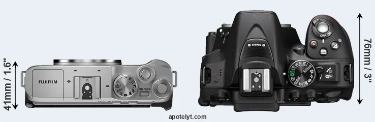 Compare X-A7 versus D5300 top