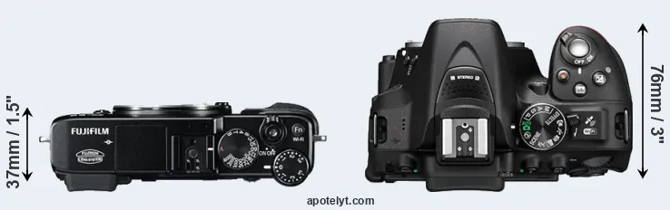 Compare X-E2 versus D5300 top