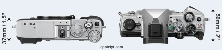 Compare X-E2S versus OM-5 top