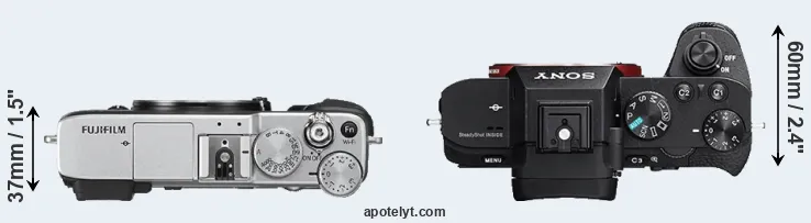 Compare X-E2S versus A7R II top