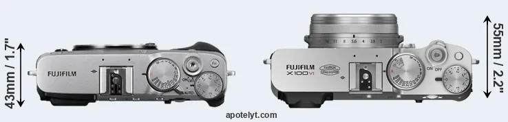Compare X-E3 versus X100VI top