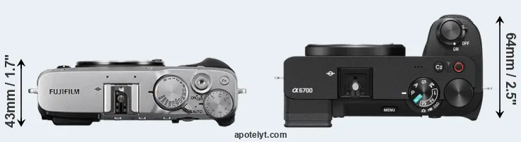 Compare X-E3 versus A6700 top