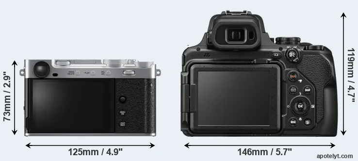 Comparison X-E5 or P1100 rear