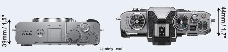 Compare X-E5 versus Z fc top