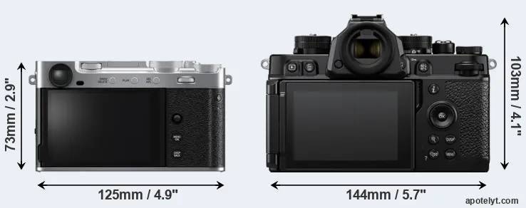 Comparison X-E5 or Zf rear