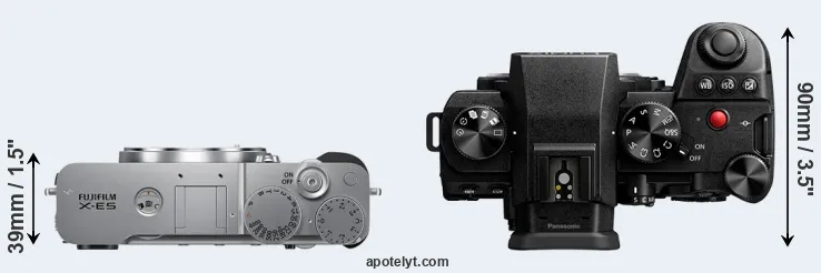 Compare X-E5 versus S5 II top