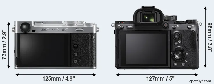 Comparison X-E5 or A7R IIIA rear