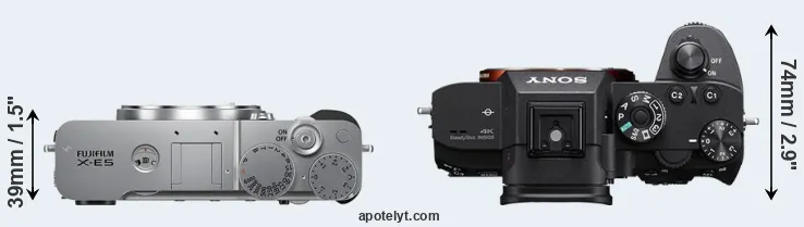 Compare X-E5 versus A7R IIIA top