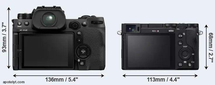 Comparison X-H2 or RX1R III rear