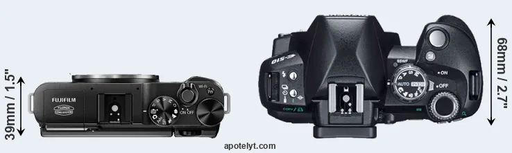 Compare X-M1 versus E-510 top