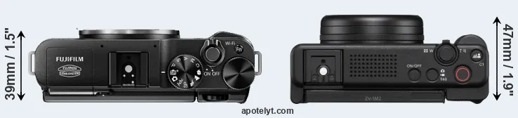 Compare X-M1 versus ZV-1 II top