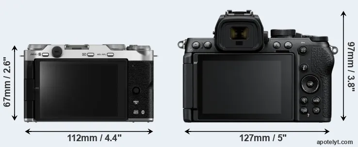 Comparison X-M5 or Z50 II rear
