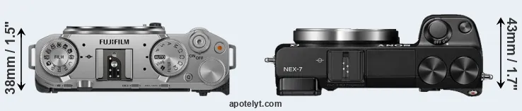 Compare X-M5 versus NEX-7 top