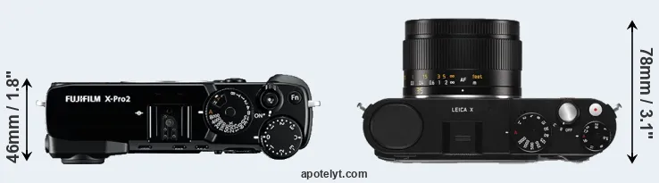 Compare X-Pro2 versus X Typ 113 top