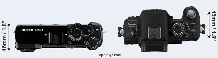 Compare X-Pro2 versus G1 top