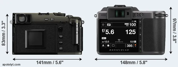 Comparison X-Pro3 or X1D II rear