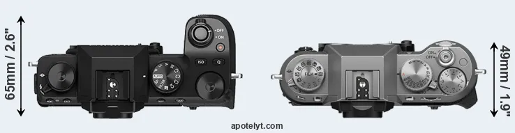 Compare X-S10 versus X-T50 top