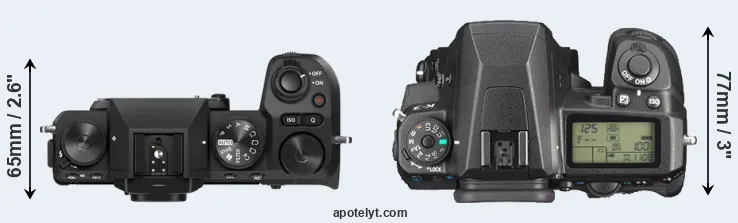 Compare X-S20 versus K-3 top