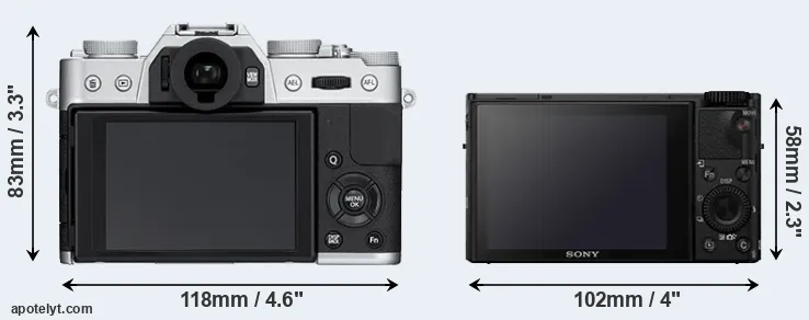 Comparison X-T10 or RX100 IV rear