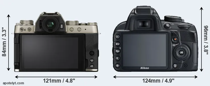 Comparison X-T200 or D3100 rear