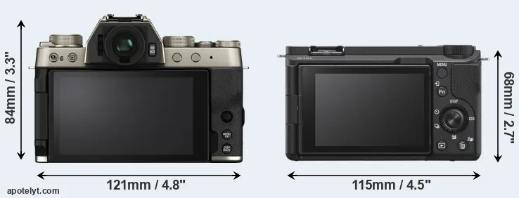 Comparison X-T200 or ZV-E10 II rear