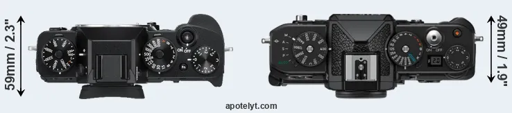 Compare X-T3 versus Zf top