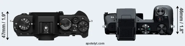 Compare X-T30 II versus V2 top