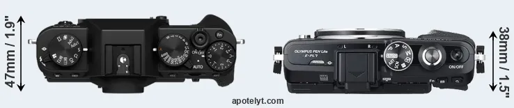 Compare X-T30 II versus E-PL7 top