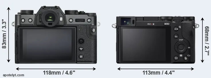 Comparison X-T30 or RX1R III rear