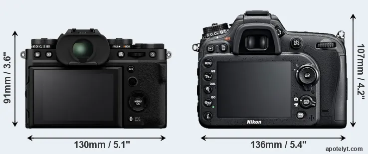 Comparison X-T5 or D7100 rear
