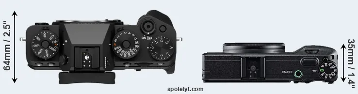 Compare X-T5 versus GR top
