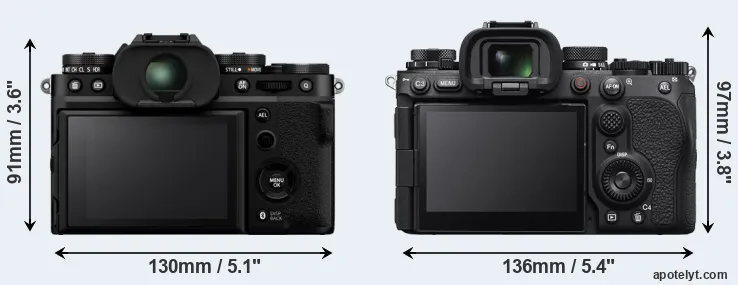 Comparison X-T5 or A9 III rear