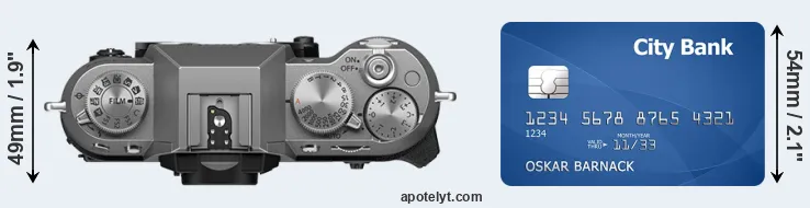 X-T50 versus credit card top view