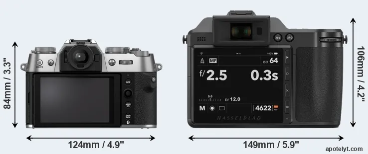 Comparison X-T50 or X2D 100C rear