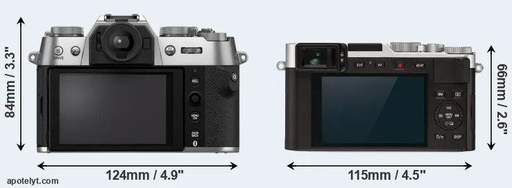 Comparison X-T50 or D-LUX 7 rear