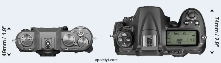 Compare X-T50 versus D300 top