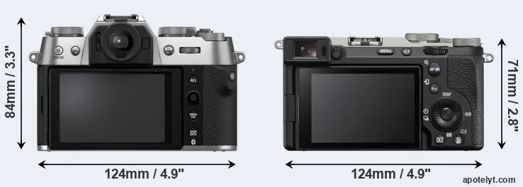 Comparison X-T50 or A7C R rear
