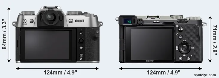 Comparison X-T50 or A7C rear