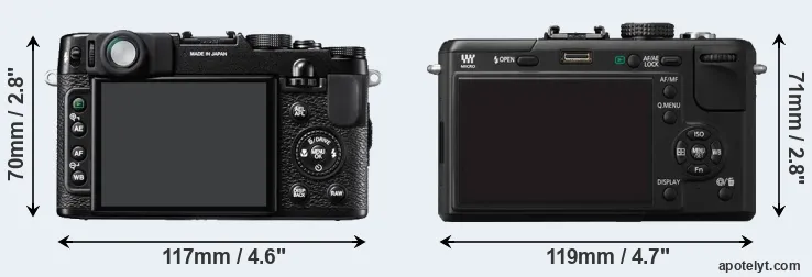 Comparison X10 or GF1 rear