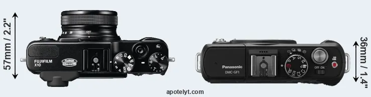 Compare X10 versus GF1 top